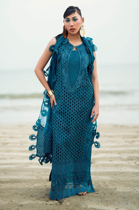 Nureh Khuwab Ebroidered & Embellished Swiss Voil Unstitched 3pcs - Jotey