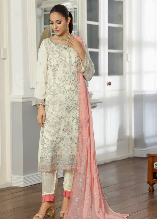 Rang Rasiya By Bin khalid Embroidered Fancy Chiffon Unstitched Three Piece