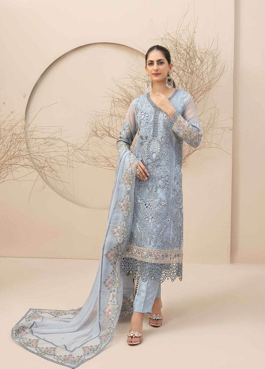 Dilaab By Tawakkal Embroidered Semi Stitched 3pcs - Jotey