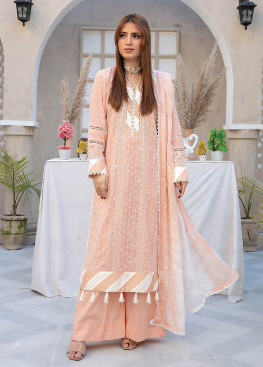 Anaya Hoor Feroza Embroidered Unstitched Lawn 3pcs - Jotey