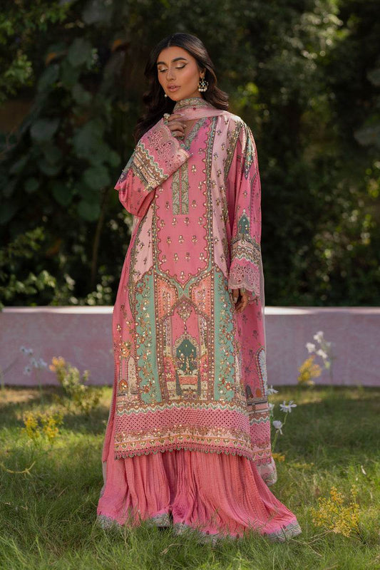 Luxe Silk By Qalamkar Embroidered Unstitched 3pcs - Jotey
