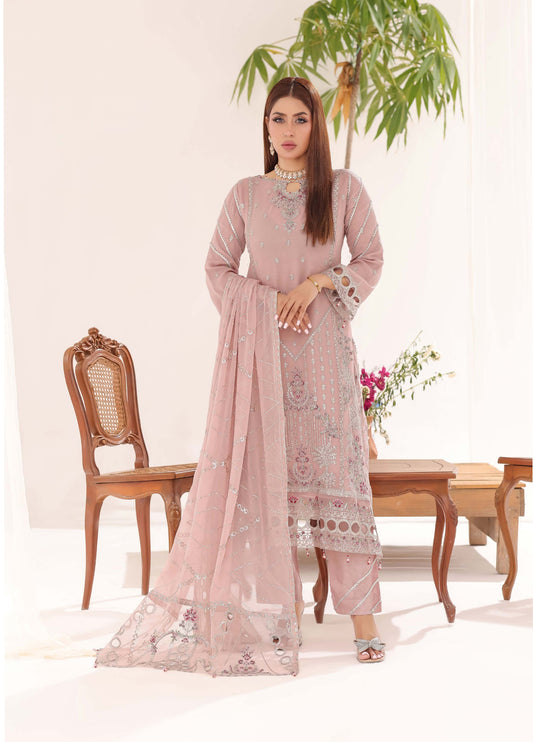 Sahiba By Bin khalid Embroidered Fancy Chiffon Unstitched Three Piece