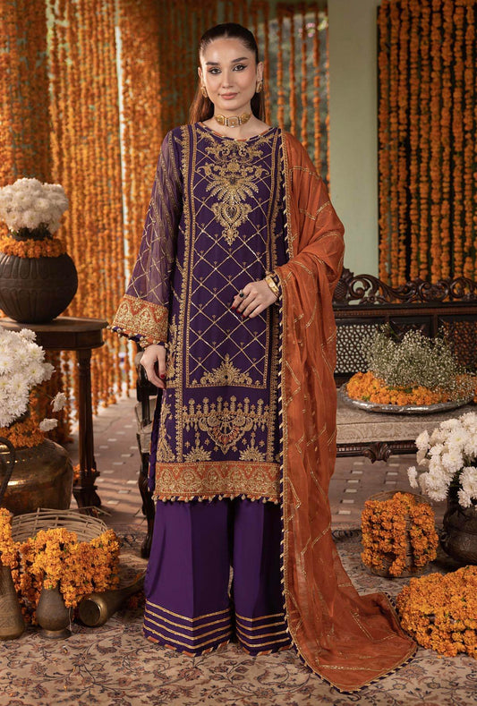 Rang-E-Mehfil Festive Unstitched Chiffon 3pcs - Jotey