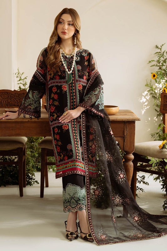 Amaya By Nureh Embroidered Luxury Chiffon Unstitched 3pcs - Jotey