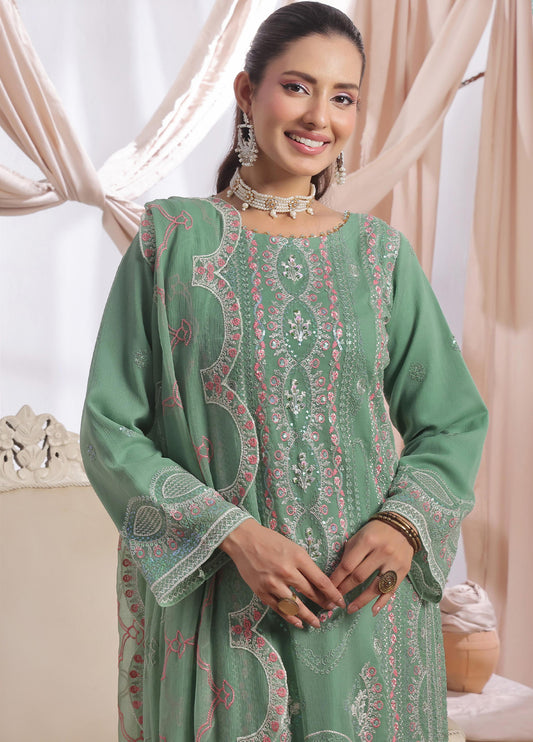 Aaina By Bin Hameed Luxury Embroidered Chiffon Unstitched 3 Piece