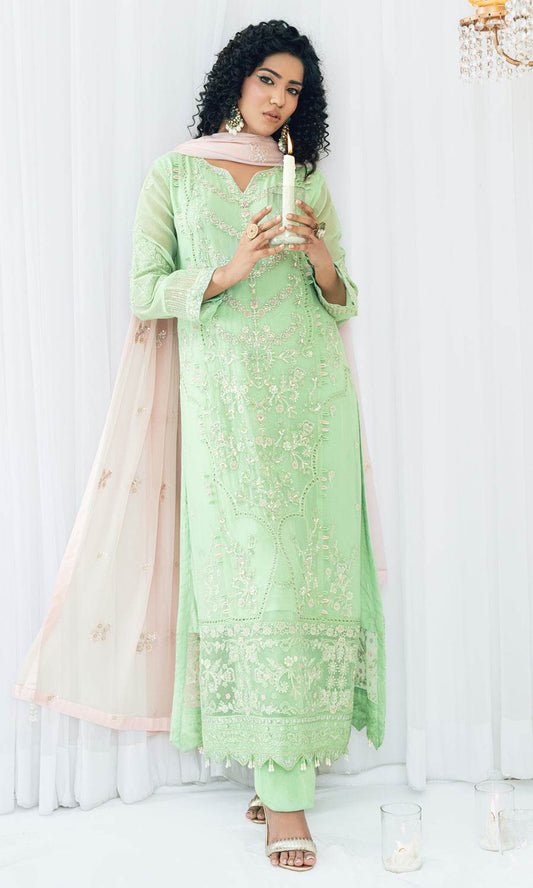 MAAHI BY SHAMOOZ Embroidered Chiffon Unstitched 3pcs - Jotey