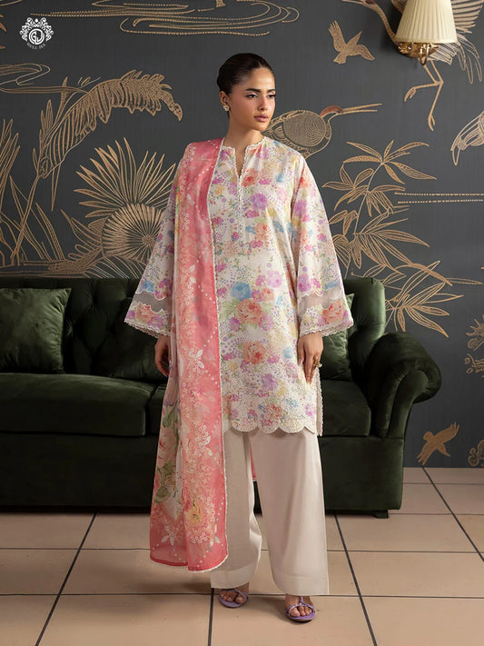 Mishaal By Gull Jee Embroidered Edit'26 Digital Printed Lawn Unstitched 3Pcs