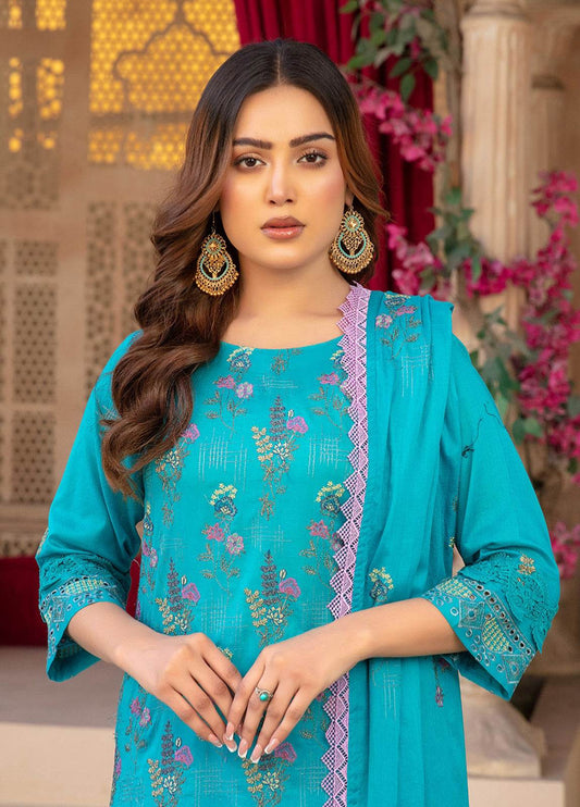 Anaya Hoor Saffron Embroidered Lawn Unstitched 3pcs - Jotey