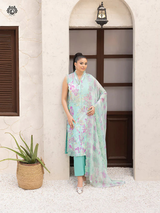 Mishaal By Gull Jee Embroidered Edit'26 Digital Printed Lawn Unstitched 3Pcs