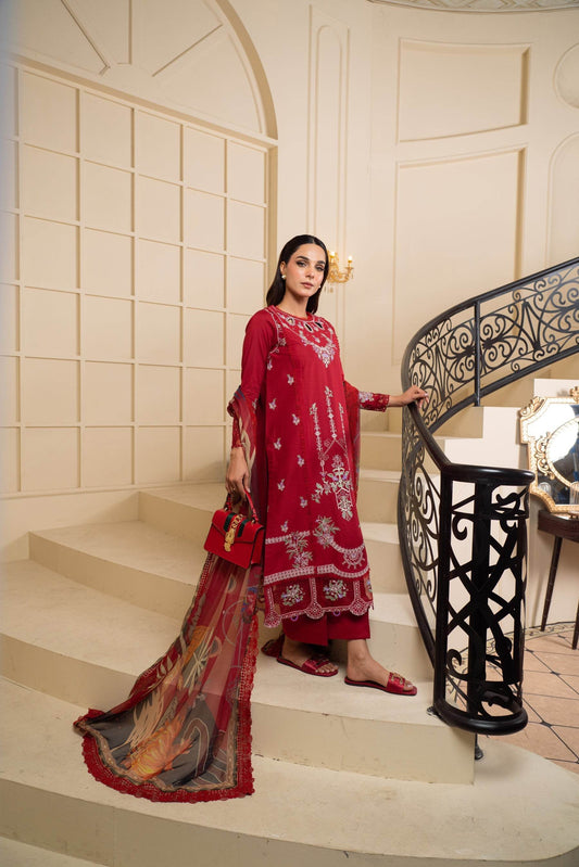 Atiya Irfan Preet Vol-02 Embroidered Unstitched Lawn 3pcs - Jotey