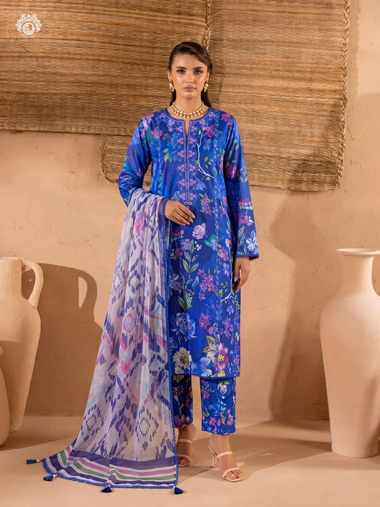 Printkari By Gull Jee Embroidered Digital Printed Lawn Unstitched 3Pcs