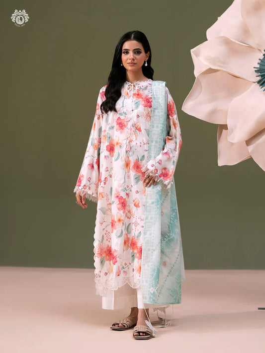 Bloom By Gull Jee Embroidered Digital Printed Lawn Unstitched 3Pcs
