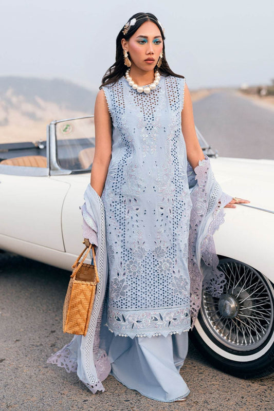 Nureh Khuwab Ebroidered & Embellished Swiss Voil Unstitched 3pcs - Jotey