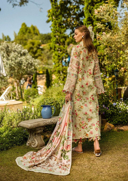 Elaf Print Chikankari Unstitched Lawn 3pcs - Jotey