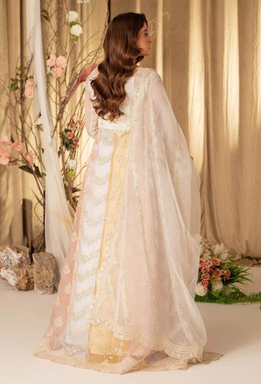 HOC By Humdum Luxury Embroidered Organza Unstitched 3pcs - Jotey