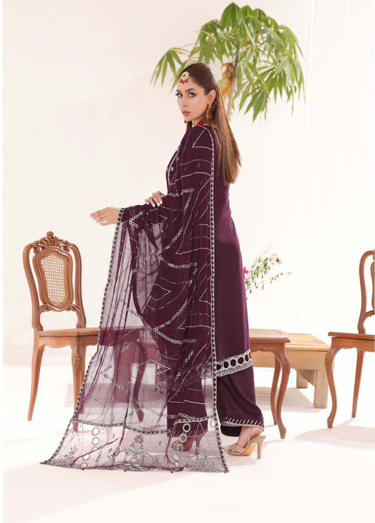 Sahiba By Bin khalid Embroidered Fancy Chiffon Unstitched Three Piece