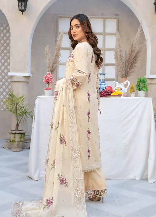 Anaya Hoor Feroza Embroidered Unstitched Lawn 3pcs - Jotey