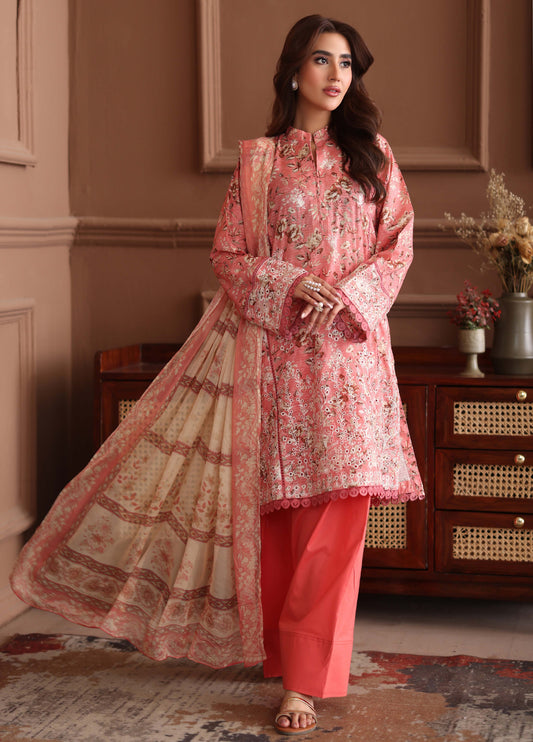 Keyaan By Johra Embroidered Chikankari Printed Bana Dora Lawn Unstitched 3Pcs