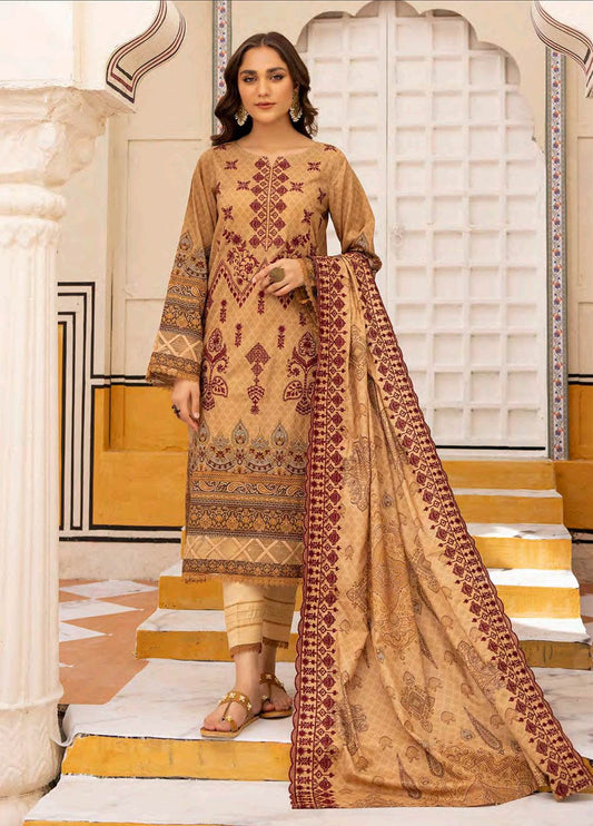 Almaas By Johra Embroidered & Printed Lawn Unstitched 3Pcs - Jotey