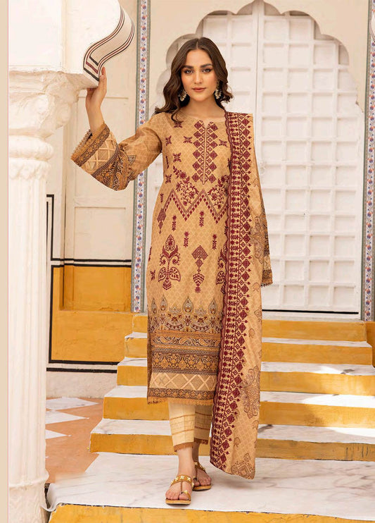 Almaas By Johra Embroidered & Printed Lawn Unstitched 3Pcs - Jotey