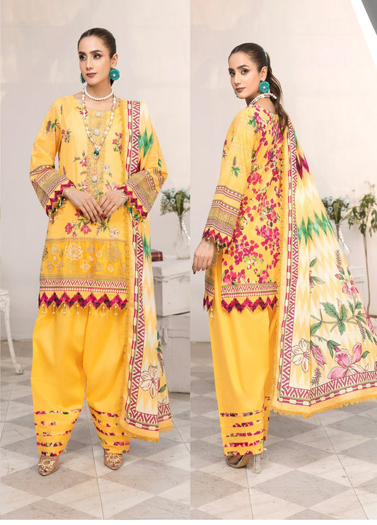 Janan By Sidra Aleem Embroidered Lawn Unstitched 3Pcs