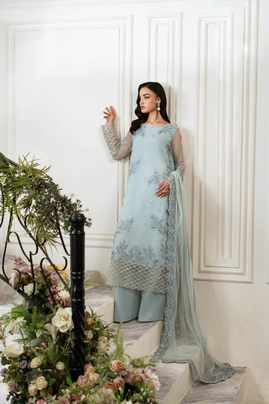 AZZAL MISHRI Luxury Festive Embroidered Unstitched 3pcs - Jotey
