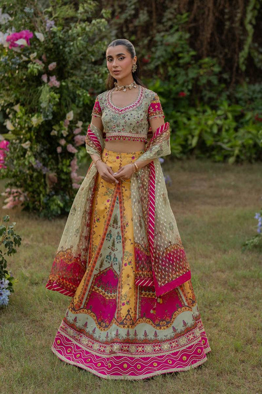 Luxe Silk By Qalamkar Embroidered Unstitched 3pcs - Jotey