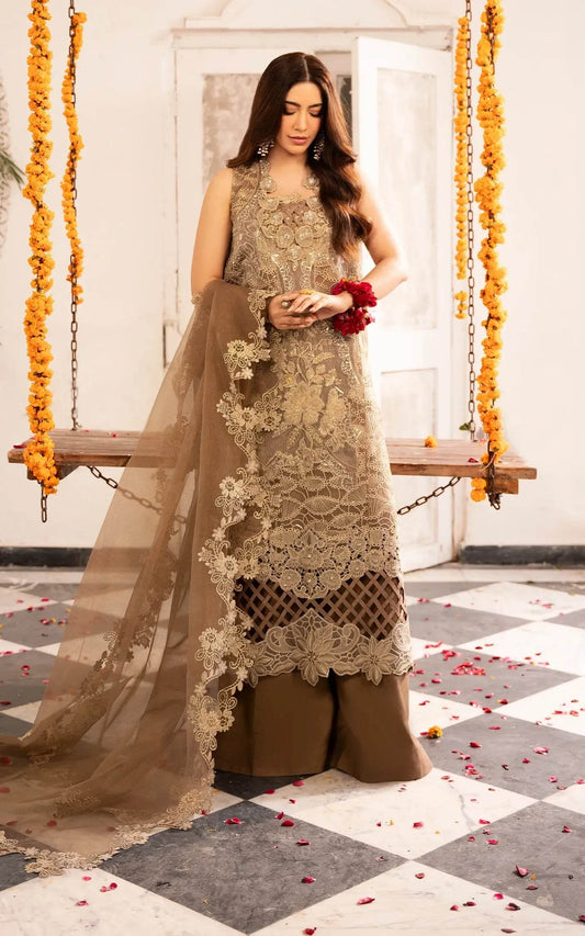 Eid Festive By Asifa And Nabeel Vol-01 Embroidered Zari Net Unstitched 3pcs - Jotey