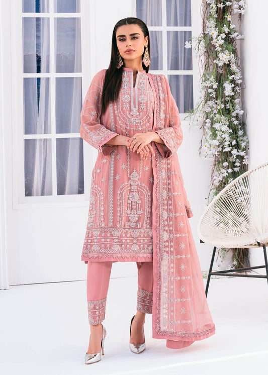 Lallaria By Noorma Kaamal Embroidered Chiffon Unstitched 3pcs - Jotey