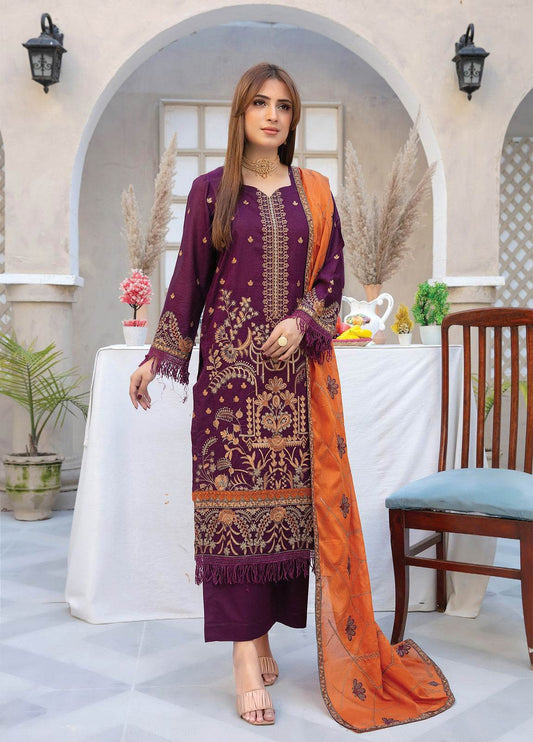 Ethnic By Anaya Hoor Embroidered Lawn Unstitched 3pcs - Jotey