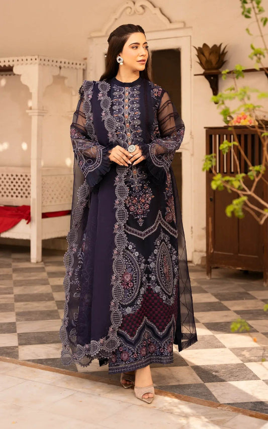 Eid Festive By Asifa And Nabeel Vol-01 Embroidered Zari Net Unstitched 3pcs - Jotey