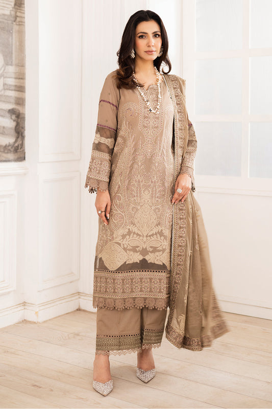 Johra Gold Swiss Voil Heavy Embroidered Lawn Unstitched 3Pcs