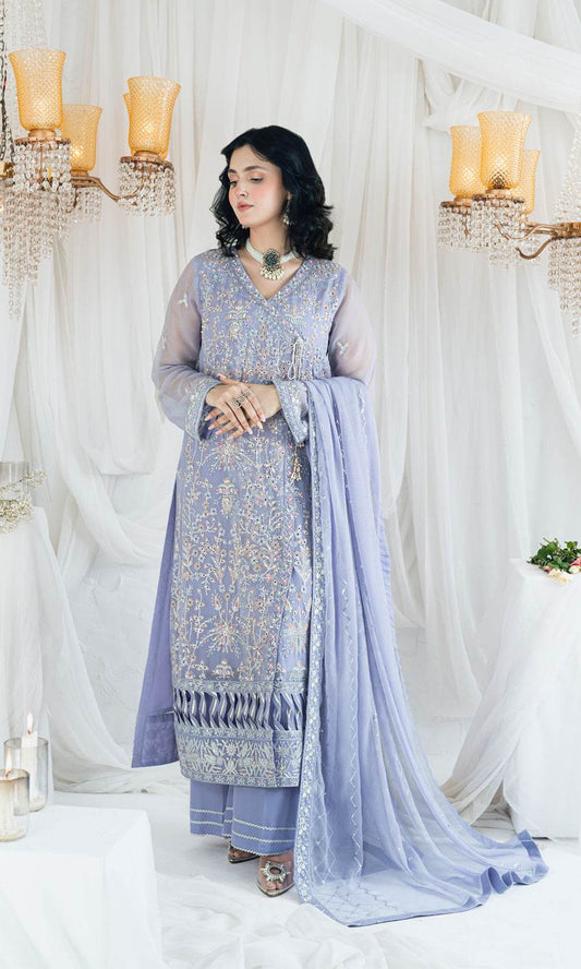 MAAHI BY SHAMOOZ Embroidered Chiffon Unstitched 3pcs - Jotey