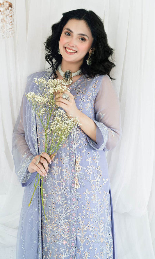 MAAHI BY SHAMOOZ Embroidered Chiffon Unstitched 3pcs - Jotey