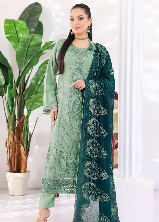Manisha By Bin Hameed Luxury Embroidered Chiffon Unstitched 3 Piece