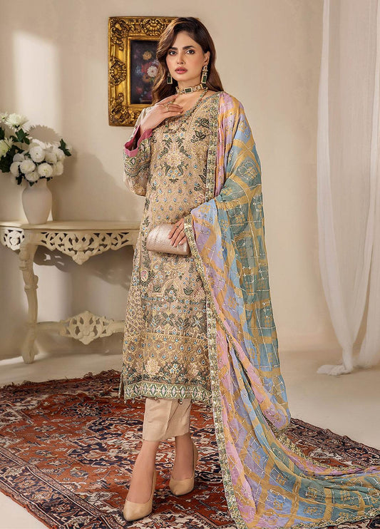 Chantelle By ZA Clothes Embroidered Stitched 3pcs - Jotey