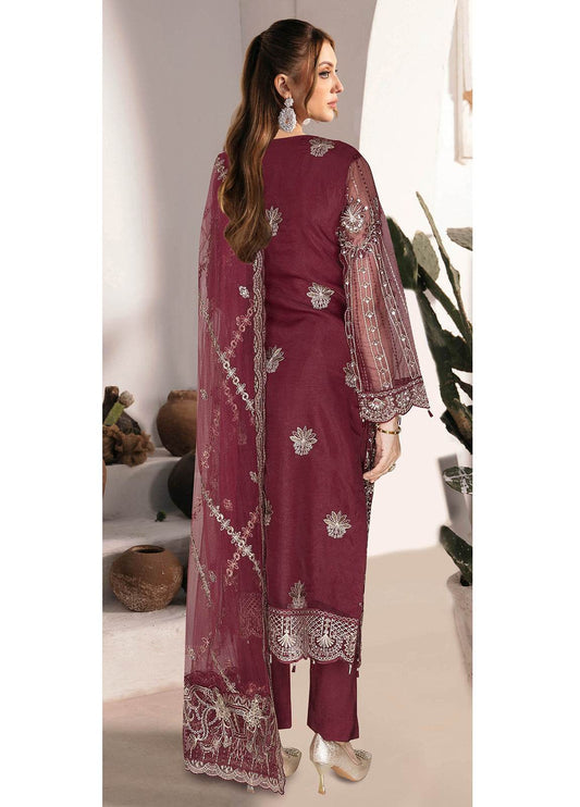 Ramsha Luxury Festive Formals Embroidered Unstitched 3pcs - Jotey