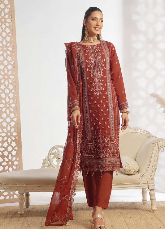 Darshan By Bin Hameed Luxury Embroidered Chiffon Semi-Stitched 3 Piece