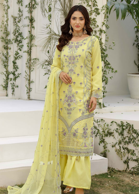 Lavish by Bin Hameed Luxury Embroidered Chiffon Semi-Stitched 3Pcs