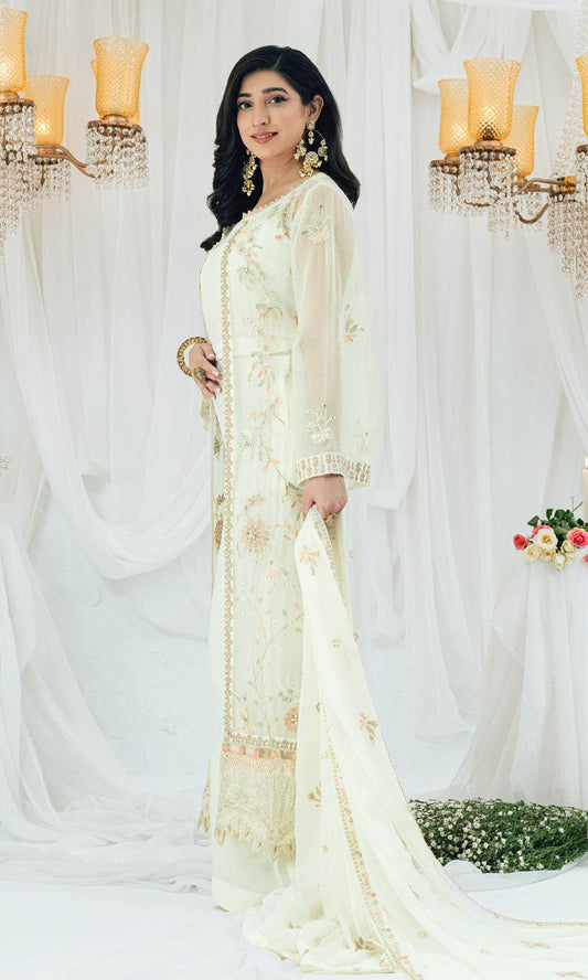 MAAHI BY SHAMOOZ Embroidered Chiffon Unstitched 3pcs - Jotey