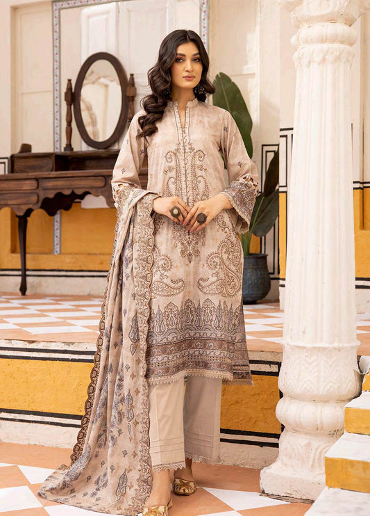 Almaas By Johra Embroidered & Printed Lawn Unstitched 3Pcs - Jotey