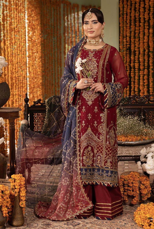 Rang-E-Mehfil Festive Unstitched Chiffon 3pcs - Jotey