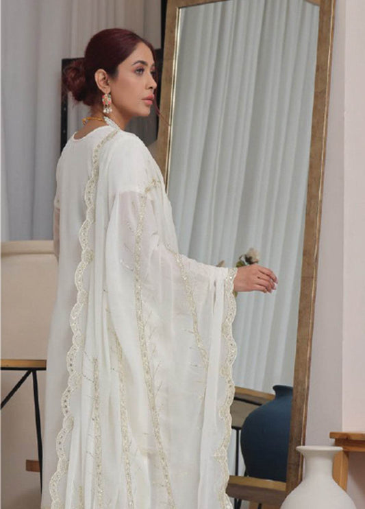 Nisha Embroidered Chiffon Semi-Stitched 3pcs - Jotey