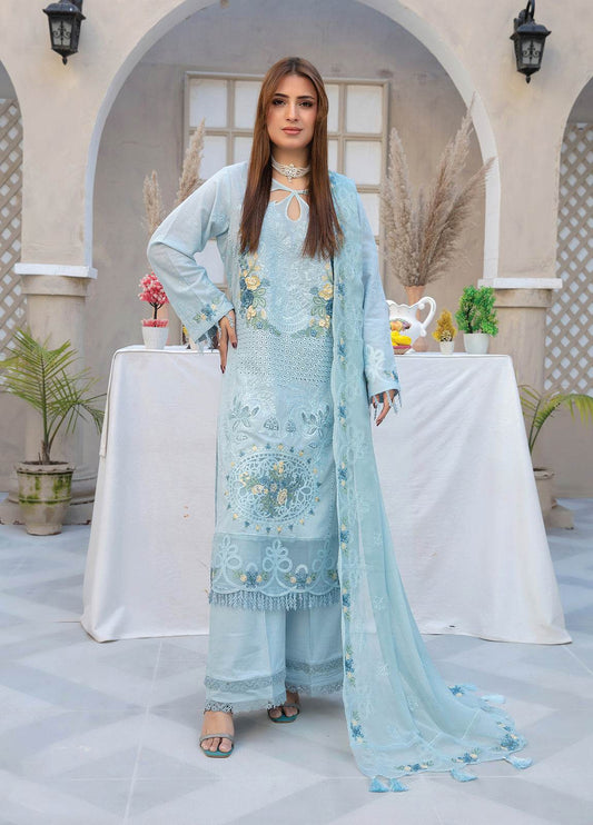 Anaya Hoor Feroza Embroidered Unstitched Lawn 3pcs - Jotey