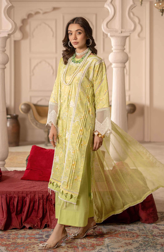 Sunshine Bloom By Alzohaib Premium Printed Embroidered Unstitched 3pcs - Jotey