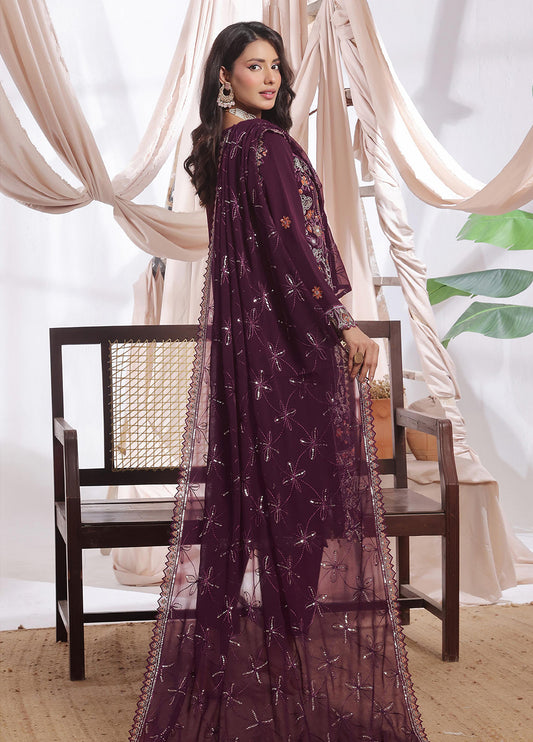 Aaina By Bin Hameed Luxury Embroidered Chiffon Unstitched 3 Piece