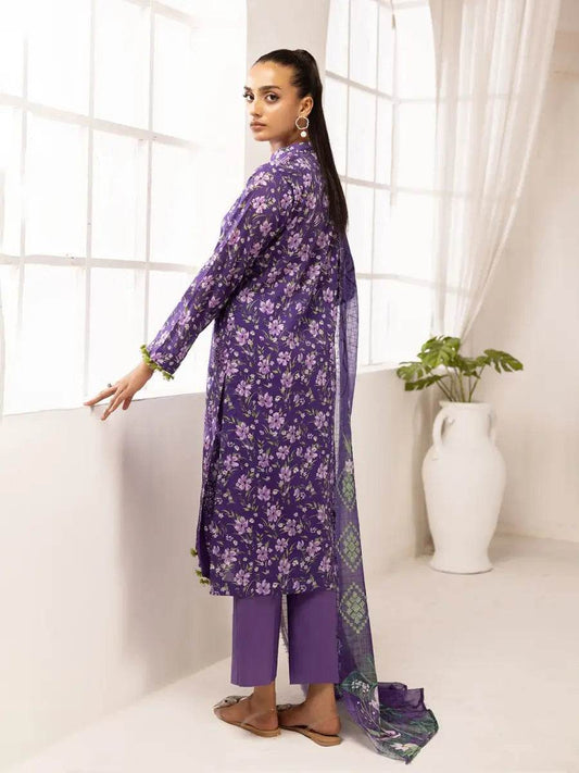 Printkari By Nur Embroidered Printed Lawn Unstitched 3pcs - Jotey