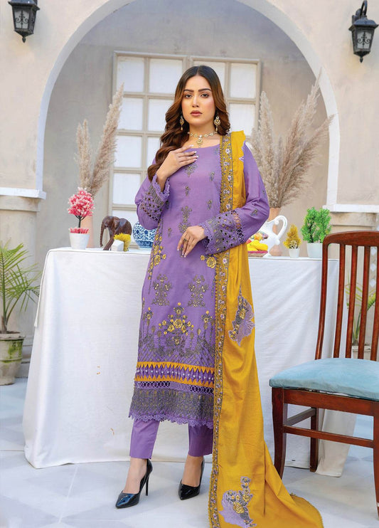 Ethnic By Anaya Hoor Embroidered Lawn Unstitched 3pcs - Jotey