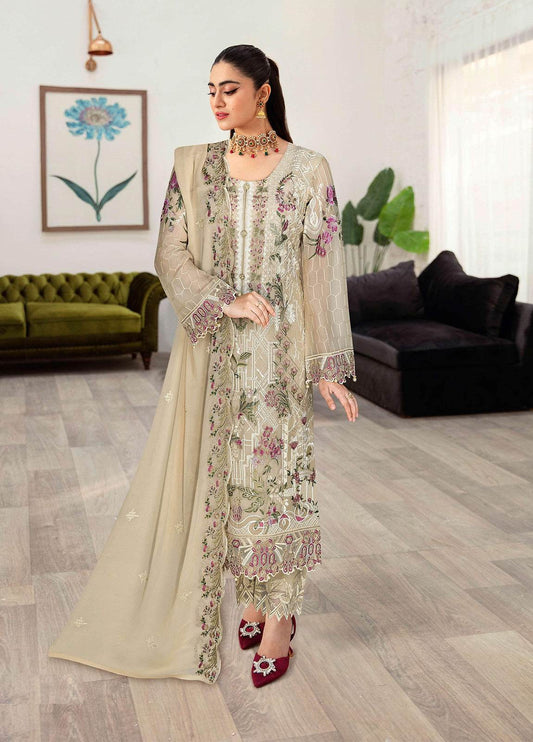 Sangeet By Ramsha Chiffon Unstitched 3pcs - Jotey