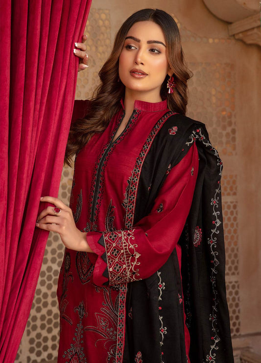 Anaya Hoor Saffron Embroidered Lawn Unstitched 3pcs - Jotey